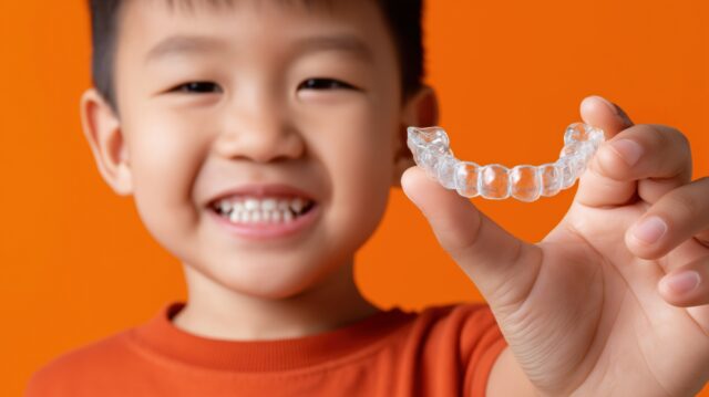 矯正治療中の子ども