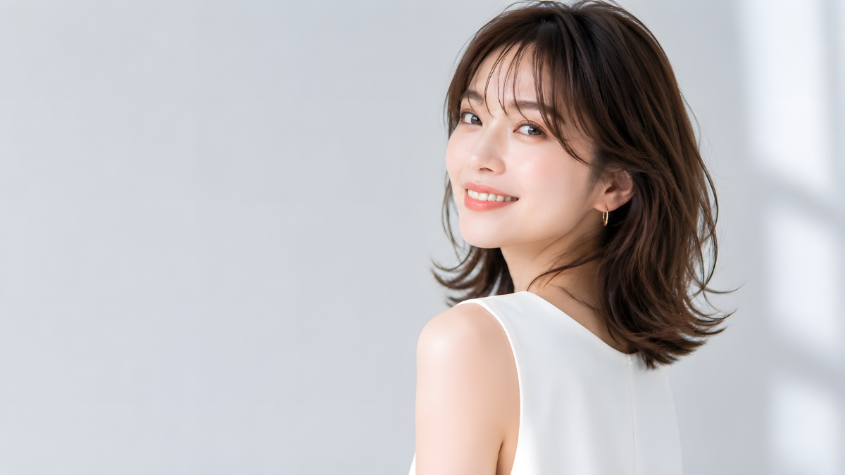 歯列矯正で整った歯並びになった笑顔の女性